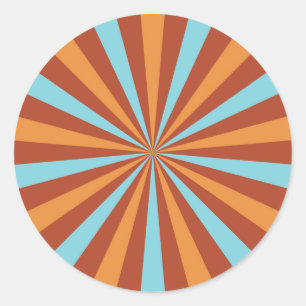 Retro Sunburst Sticker: Mid Century Modern Vintage Classic Round Sticker