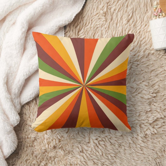Retro Sunburst Throw Pillow (Blanket)