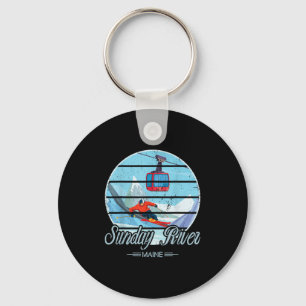 Retro Sunday River T Shirt Mountain Vacation Trave Keychain