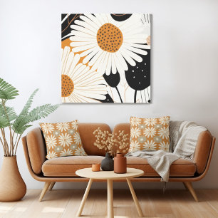 Retro Sunflower Canvas Print