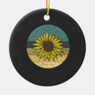 Retro Sunflower Ceramic Ornament