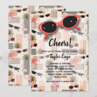 Retro Sunglasses 50th Birthday Invitations