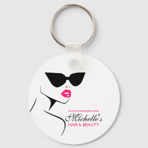 Retro sunglasses hair and beauty make up branding keychain