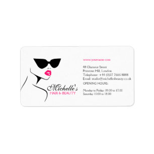 Retro sunglasses hair and beauty make up branding label