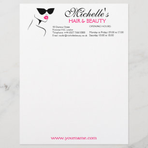 Retro sunglasses hair and beauty make up branding letterhead