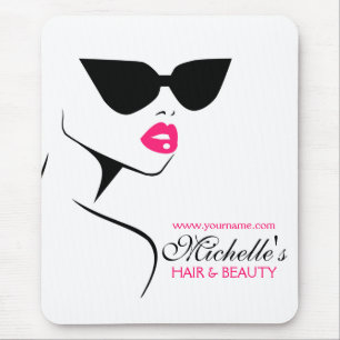 Retro sunglasses hair and beauty make up branding mouse pad