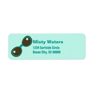 Retro Sunglasses Teal Personalized Name