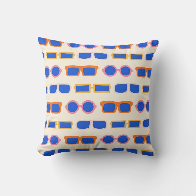 Retro Sunglasses Throw Pillow (Front)