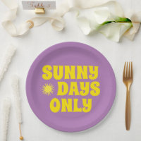 Retro Sunny Days Only Quote Happy Summer Purple 