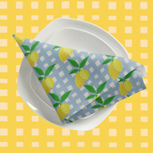 Retro Sunny Yellow Lemon Green Gingham Check Coaster