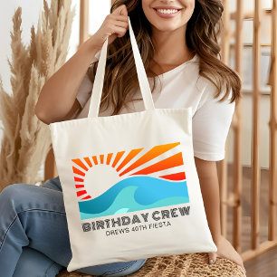 Retro Sunset 20th 30th 40th 50th 60 Birthday Crew Tote Bag