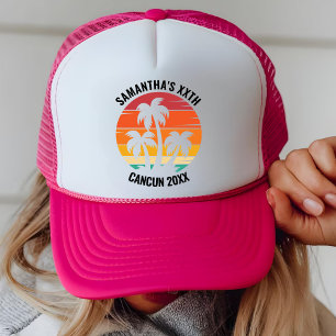 Retro Sunset 20th 30th 40th 50th 60 Birthday Squad Trucker Hat