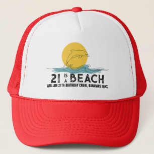 Retro Sunset 21th 30th 40th 50 Birthday Crew Squad Trucker Hat