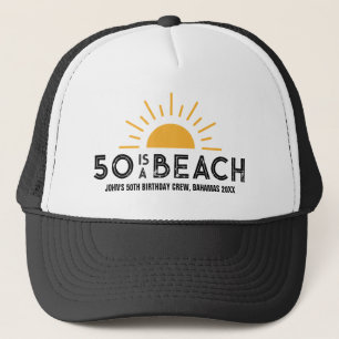Retro Sunset 50th 60th 70th Birthday Squad Crew Trucker Hat