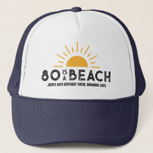 Retro Sunset 60th 70th 80th 90 Birthday Crew Squad Trucker Hat