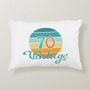 Retro Sunset 70 Vintage Distressed Accent Pillow