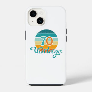 Retro Sunset 70 Vintage Distressed iPhone 14 Case