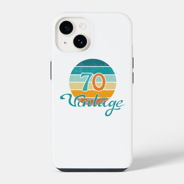 Retro Sunset 70 Vintage Distressed iPhone Case (Back)