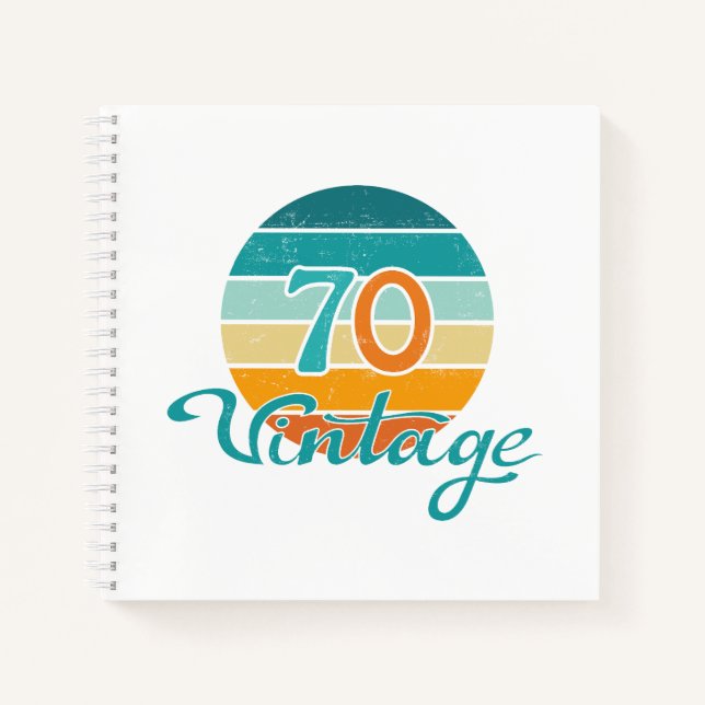 Retro Sunset 70 Vintage Distressed Notebook (Front)