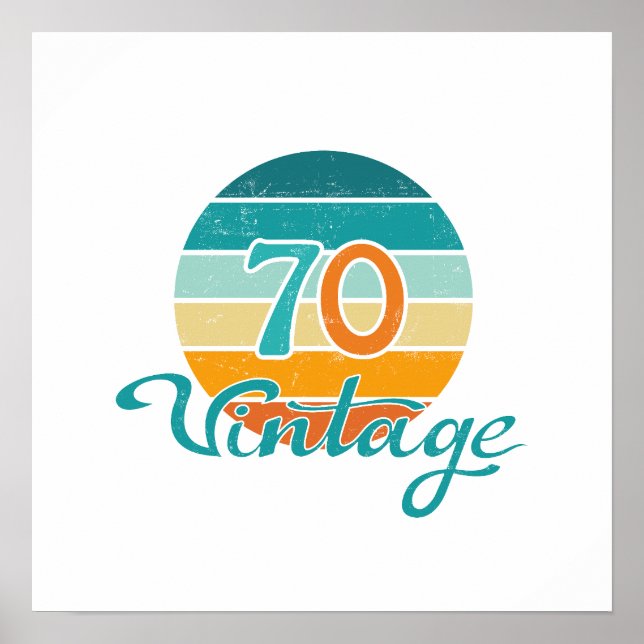 Retro Sunset 70 Vintage Distressed Poster (Front)