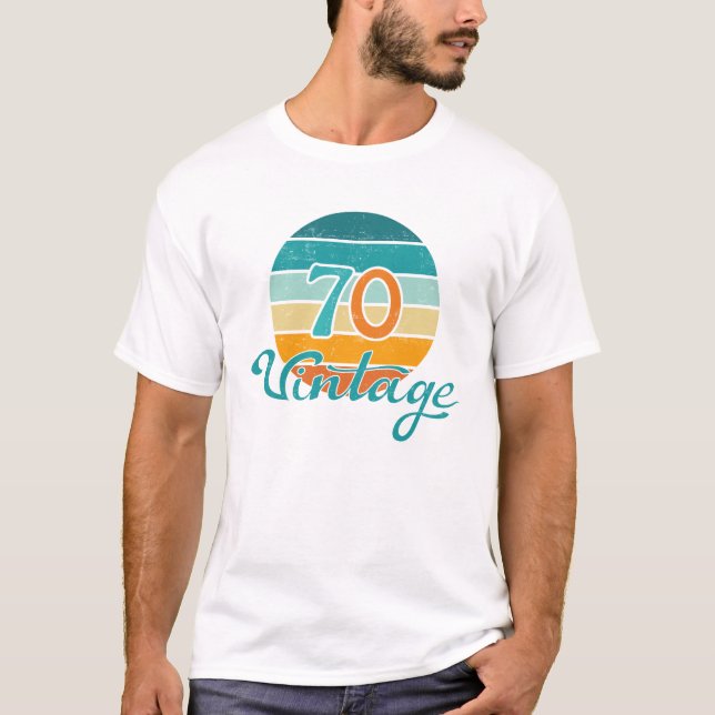 Retro Sunset 70 Vintage Distressed T-Shirt (Front)