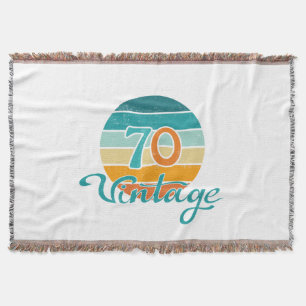 Retro Sunset 70 Vintage Distressed Throw Blanket