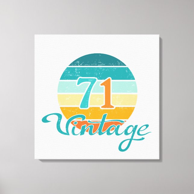 Retro Sunset 71 Vintage Distressed Canvas Print (Front)