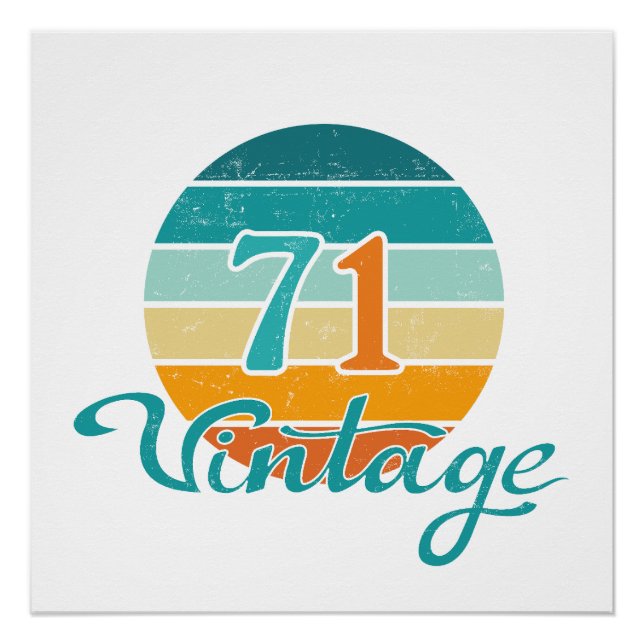 Retro Sunset 71 Vintage Distressed Poster (Front)