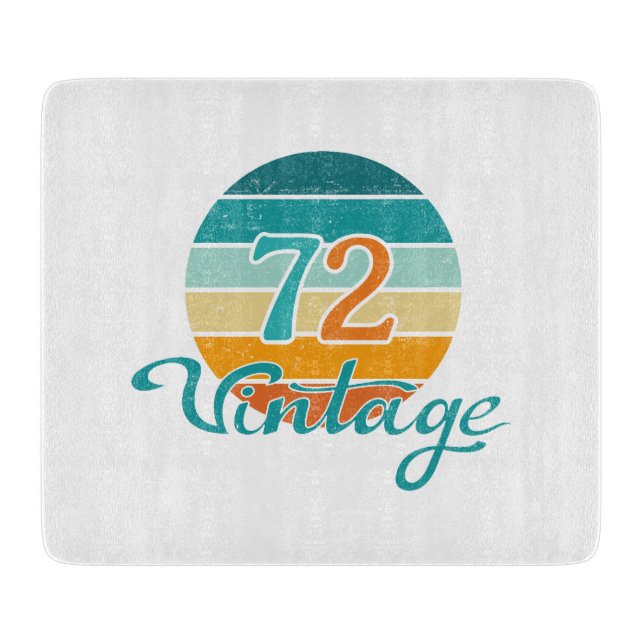 Retro Sunset 72 Vintage Distressed Cutting Board (Front)