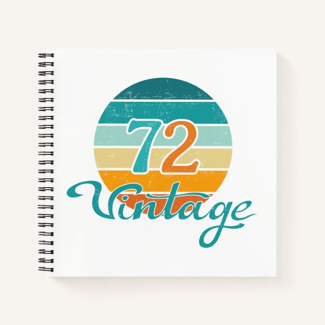 Retro Sunset 72 Vintage Distressed Notebook (Front)