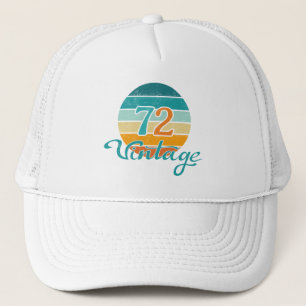 Retro Sunset 72 Vintage Distressed Trucker Hat