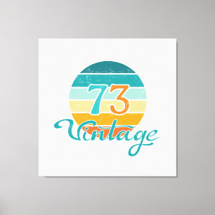 Retro Sunset 73 Vintage Distressed Canvas Print