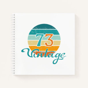 Retro Sunset 73 Vintage Distressed Notebook