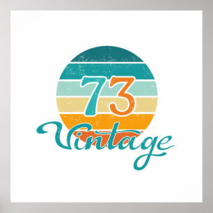 Retro Sunset 73 Vintage Distressed Poster