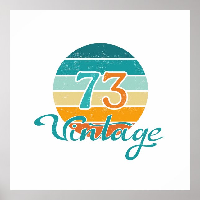 Retro Sunset 73 Vintage Distressed Poster (Front)