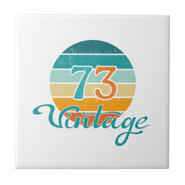 Retro Sunset 73 Vintage Distressed Tile (Front)