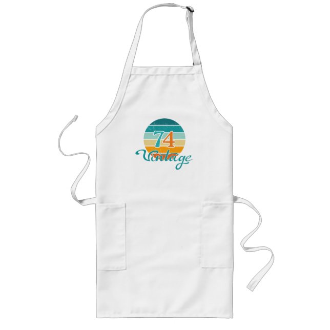 Retro Sunset 74 Vintage Distressed Long Apron (Front)