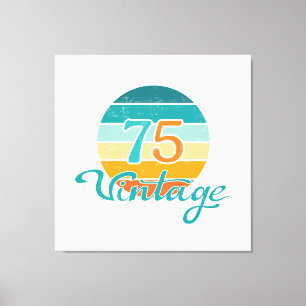Retro Sunset 75 Vintage Distressed Canvas Print