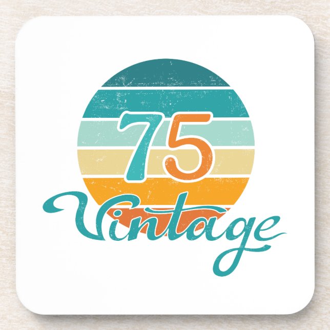 Retro Sunset 75 Vintage Distressed Coaster (Front)