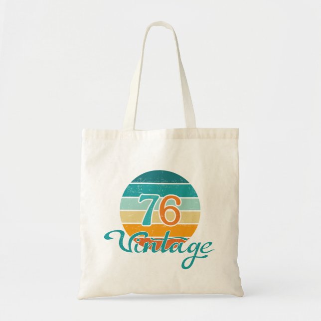 Retro Sunset 76 Vintage Distressed Tote Bag (Front)