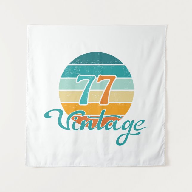 Retro Sunset 77 Vintage Distressed Tapestry (Front)