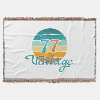 Retro Sunset 77 Vintage Distressed Throw Blanket
