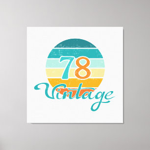 Retro Sunset 78 Vintage Distressed Canvas Print
