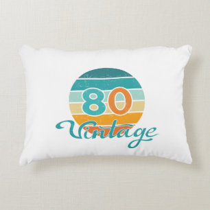 Retro Sunset 80 Vintage Distressed Accent Pillow