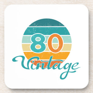 Retro Sunset 80 Vintage Distressed Coaster