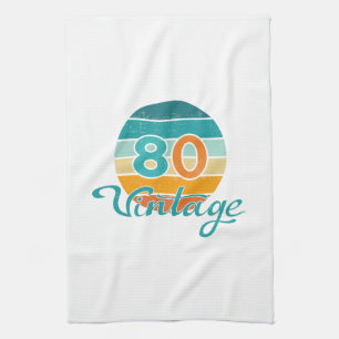 Retro Sunset 80 Vintage Distressed Kitchen Towel