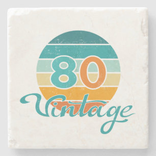 Retro Sunset 80 Vintage Distressed Stone Coaster