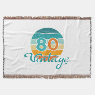 Retro Sunset 80 Vintage Distressed Throw Blanket