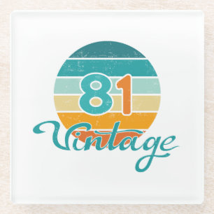 Retro Sunset 81 Vintage Distressed Glass Coaster