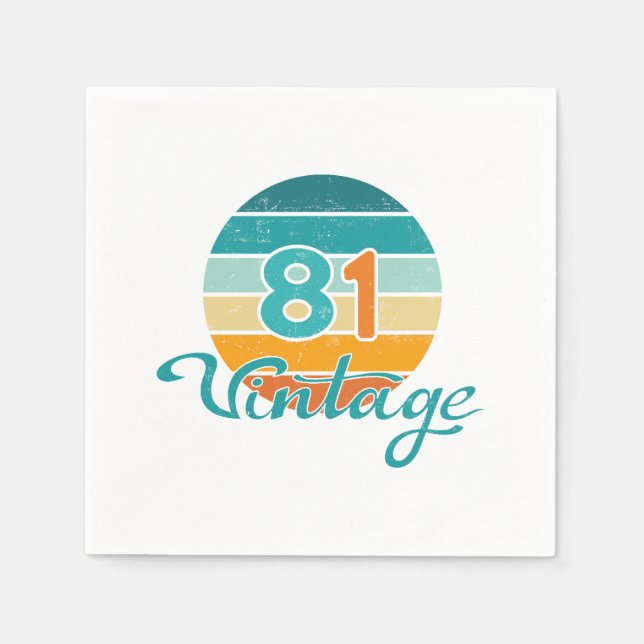 Retro Sunset 81 Vintage Distressed Napkin (Front)